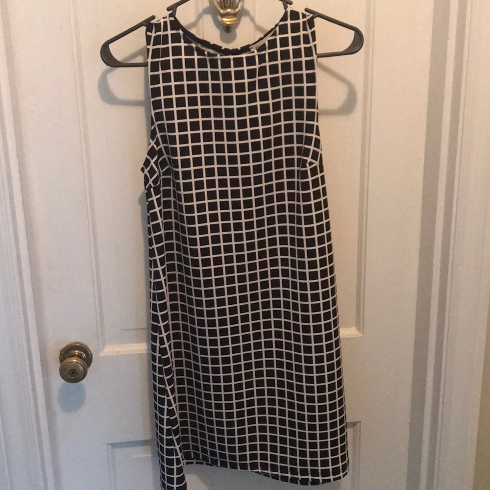 Black and white plaid dress